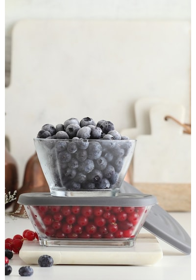 Lav Defne Cam Çorba Kasesi 2'li Küçük Boy 315 ml (Salata/Tatlı/Kahvaltı Kasesi)