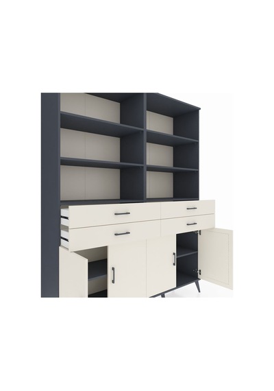 Hyperion Gardrop 8 Raflı 4 Çekmeceli 4 Kapaklı 176x44x221 Antrasit-aytaşı Aytaşı Hyperion Gardrop 8 Raflı 4 Çekmeceli 4 Kapaklı 176x44x221 Antrasit-aytaşı Aytaşı
