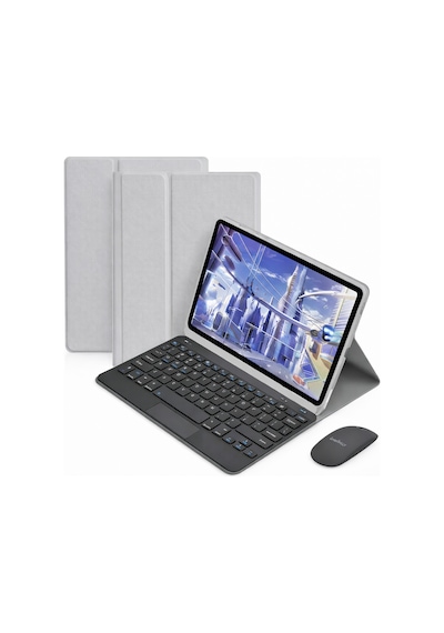 Microcase Xiaomi Poco Pad M1 12.1 İnch Tablet Uyumlu Bluetooth Touchpad Klavye+bluetooth Mouse+standlı Kılıf-bkk7