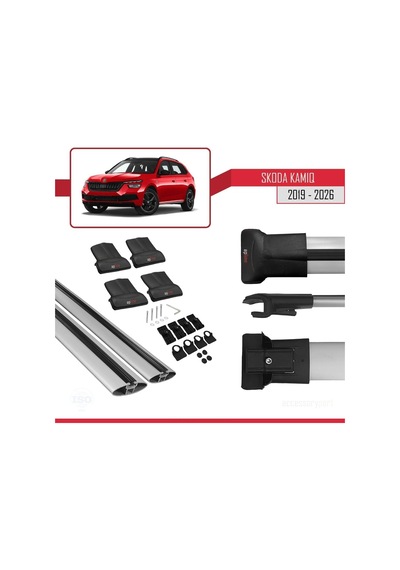 Accessorypart Skoda Kamiq 2019 Ve Sonrası İle Uyumlu Fly Model Ara Atkı Tavan Barı Gri
