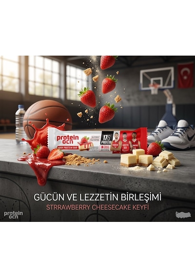 Proteinocean Protein Bar 50 Gr Çilekli Cheesecake 4 Lü