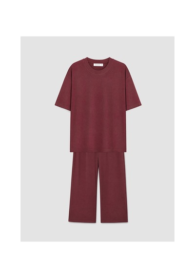 Lcw Dream Bordo Bisiklet Yaka Kadın Pijama Takımı