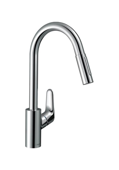 Hansgrohe Focus M41 Tek Kollu Eviye Bataryası 240, Çekilebilir El Duşu, 2jet Krom krom