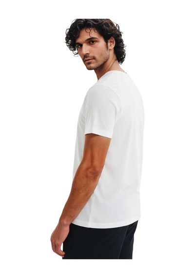 Arma Ar-ma Erkek V Yaka Tişört Baskisiz Basic Örme Kumaş Regular Fit %100 Pamuk 30/1 Penye Süprem Y31364408102 Beyaz-b1