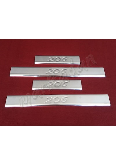 Db Chrome Peugeot 206 Krom Kapı Eşiği 1998-2012 4 Parça P.Çelik