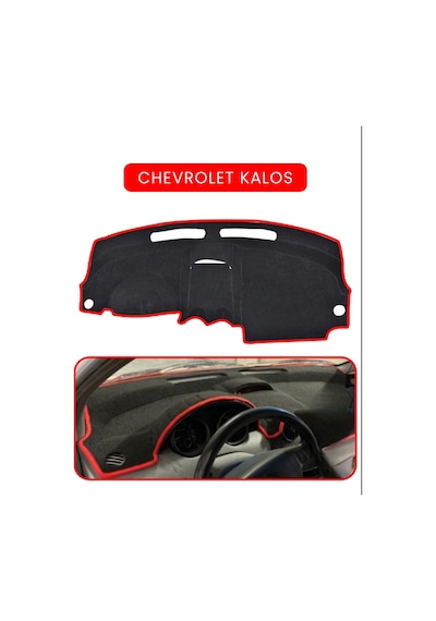 Chevrolet Kalos Torpido Koruma Halısı Kırmızı Kenar
