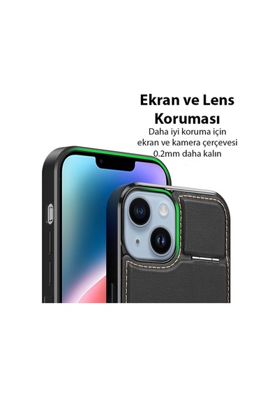 Dux Ducis Apple Uyumlu iPhone  14 Plus Rafi Series Magsafe Premium Deri Kılıf