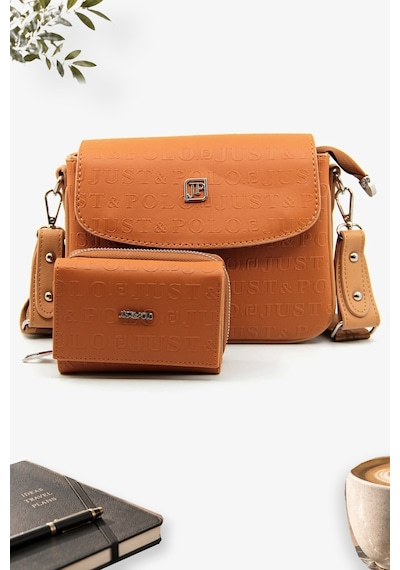 Just Polo Taba 1002 Yeni Sezon Kolon Askili 4 Bolmeli Kadin Omuz Cantasi 21x16cm 4062 Taba - Düz