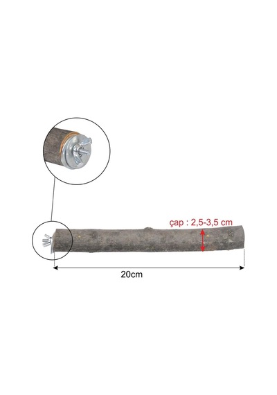 X-perk Doğal Ağaç Papağan Kuş Tüneği Tünek Boy 20 Cm