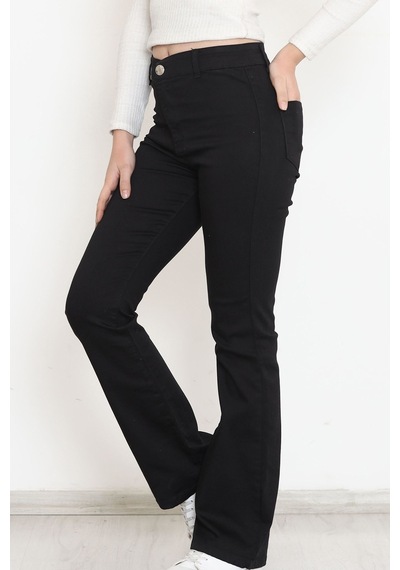 Mokashopin - Cepsiz İspanyol Paça Kot Pantolon Siyah - 12606.143 001