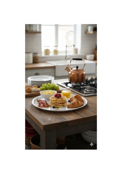 Mermer Desenli Büyük Servis Tepsisi - 36 Cm - Şık Sunum Tabağı - Dekoratif Kahve Ve Çay Tepsisi Çok Renkli