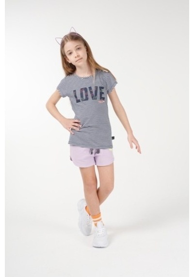 Brz Kids Ipliği Boyalı Kız Çocuk Kısa Kollu T-Shirt Lacivert Brz Kids Ipliği Boyalı Kız Çocuk Kısa Kollu T-Shirt Lacivert