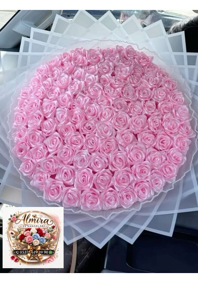 Solmayan Gül Buketi Toz Pembe 100 Adet Açık Pembe