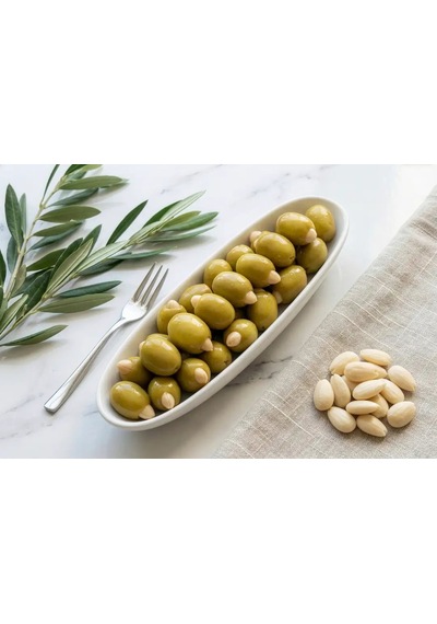 Hasanbey Badem Dolgulu Yeşil Zeytin 500 Gr