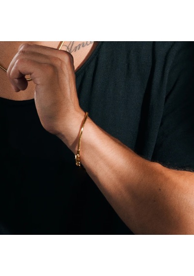 Altın Renk Unisex Snake Zincir 2 Mm Çelik Bileklik - 3139 Gold