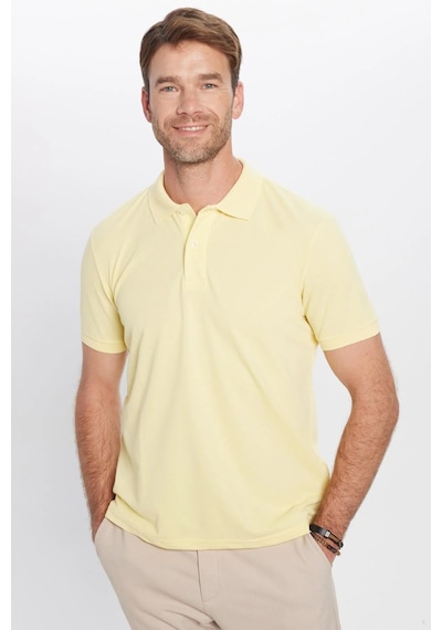 Tudors Erkek 5'li Paket Siyah-sarı-haki-ekru-kahverengi Slim Fit Pamuklu Düz Pike Polo Yaka Tişört-35586 Multi