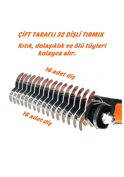 Büyük Irklar İçin Çift Taraflı Tüy Kıtık Açıcı Köpek Tarağı 17 X 9 Cm
