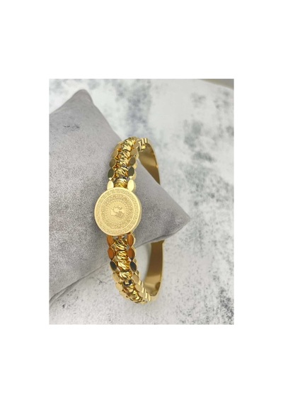 Arpa Kesim Tura Figürlü Çelik Kelepçe Bileklik Gold - 662202316 Gold