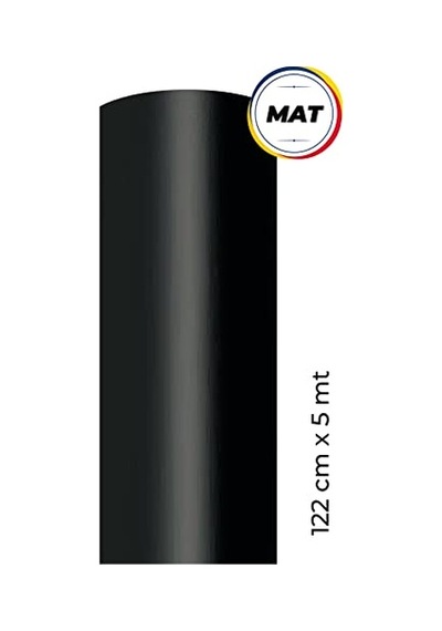 Mat Siyah Yapışkanlı Kaplama Folyosu 122 Cm X 5 Mt Diğer