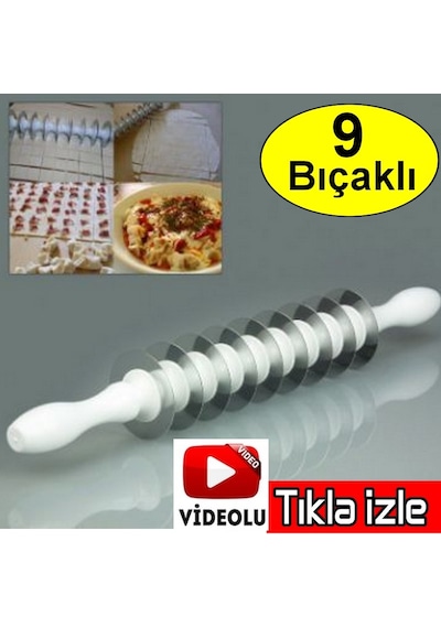 Mantı Merdane Mantı Kesme Merdanesi 9 Bıçaklı Mantı Yapma Aleti 9 Diğer