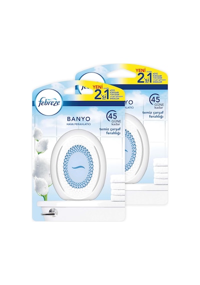 Febreze Hava Ferahlatıcı Banyo Kokusu Temiz Çarşaf Ferahlığı 2 x 7.5 ML
