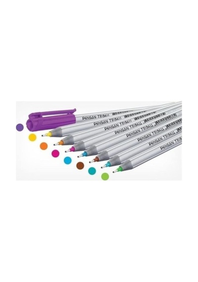 Pensan Tükenmez Trıball 1mm Renkli 8 Li Set 01003 Tek Renk
