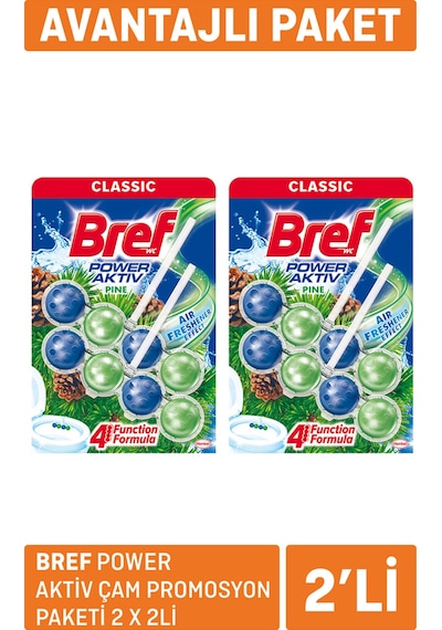 Bref Power Aktif Wc Blok Çam Pro Paketi 2 X 100 G