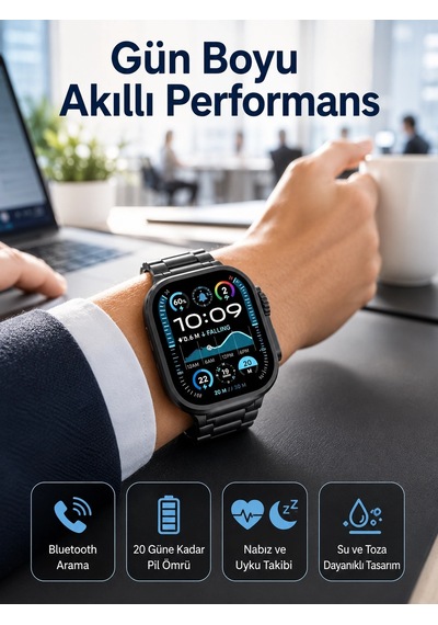 Mey İthalat Akıllı Saat Arama Konuşma Gps Ve Nfc Özelliği 3 Kordonlu Amoled Ekran