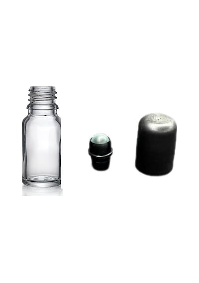 10ml Şeffaf Cam Şişe Roll-on Şişe, 12 Adet, Bilye Başlıklı Şişe, Cam Şişe, Roll-on Şişesi