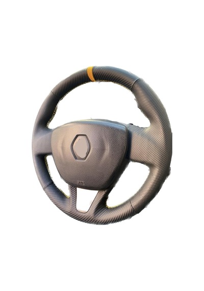 Renault Symbol 2014-17 noktalı karbon desen sarı şerit sarı  dikiş  kılıfı araca özel tam kaplayan