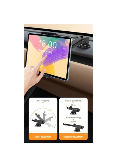Nr77 Araç İçi Tablet Ve Telefon Tutucu Tablet Tutucu 2 Mixed