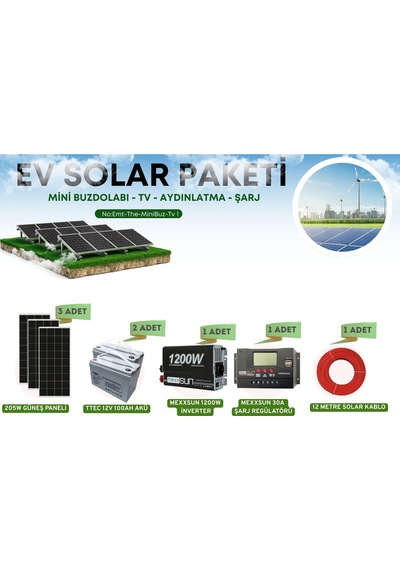 Karavanlar İçin Solar Güneş Enerji Paketi Tv Buzdolabı Aydınlatma