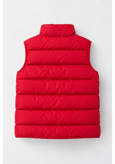 Minigimin Cicileri Dik Yaka Fermuarlı Unisex Şişme Çocuk Yelek 7-10 Yaş - Kırmızı