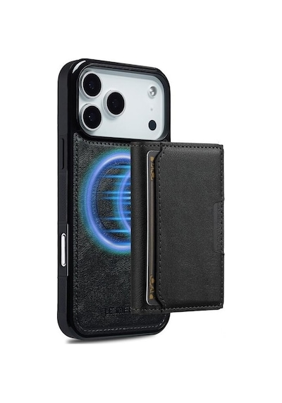 Teleplus Apple Uyumlu iPhone 17 Pro Kılıf Pollux L5 Serisi Mıknatıslı Kartlıklı 2-1 Kapak
