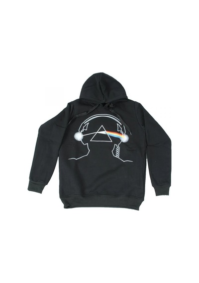 Pink Floyd Dark Side Of The Moon Kapüşonlu Sweatshirt Siyah Çok Renkli