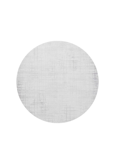 Geometrik Soyut Desenli Oskar Akrilik Makine Yuvarlak Halı Os04 Krem Gri-krem