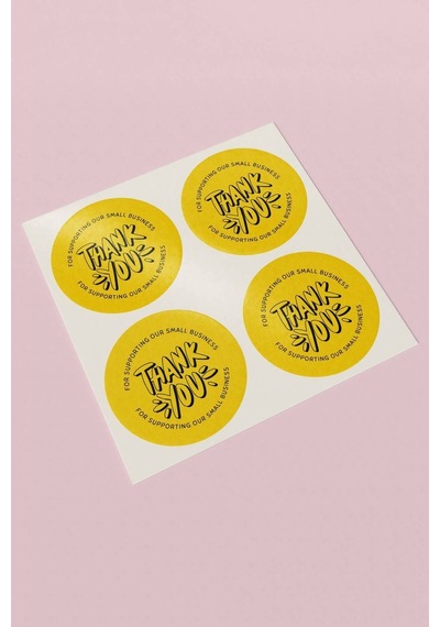 Small Business Thank You Sarı Sticker 3x3cm St2223 Çok Renkli