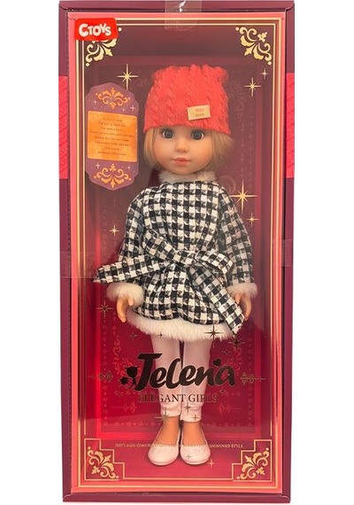 Ctoy Jelena Elegant Girls Moda Oyuncak Bebek Pembe Bereli Şık Kombin 38 Cm 6900110