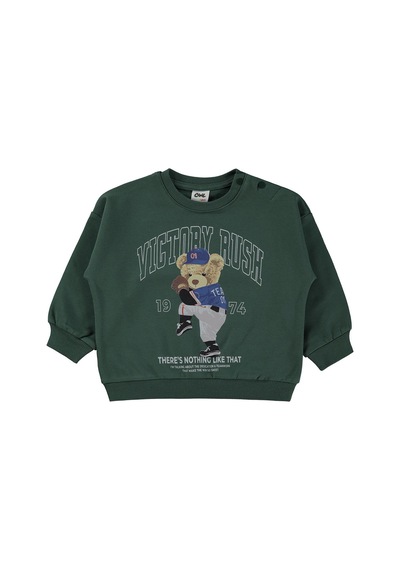 Civil Baby Teddy Bear Baskılı 6-18 Ay Sweatshirt - Yeşil A.Yeşil