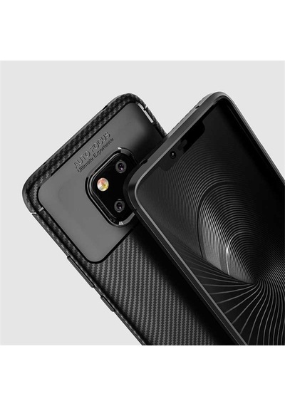 Huawei Mate 20 Pro Kılıf Karbon Silikon Case