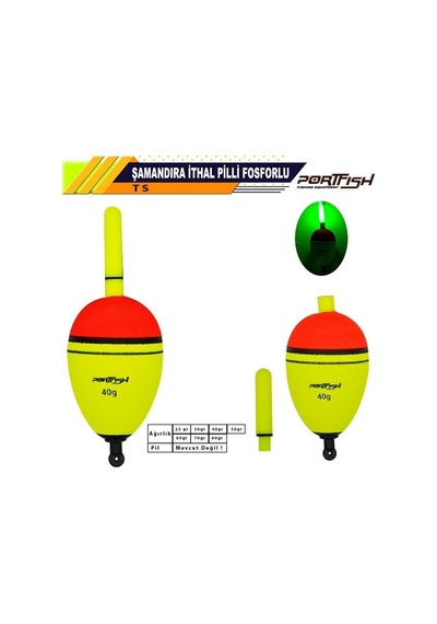 Portfish Şamandıra İthal Pilli Fosforlu 40 Gr-10252