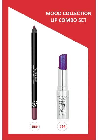 Mood Lip Combo Set - Dream Lips Dudak Kalemi No:530 - Sparkle Bright Ruj No:154 0