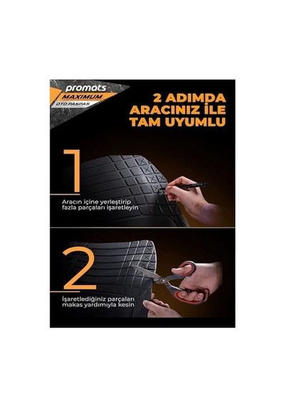 Promats Opel Astra H Hatchback 2004 Sonrası İle Uyumlu Maximum 4d Siyah Oto Paspası Seti, 5 Parça