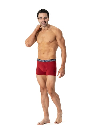 U.S. Polo Assn. U.s Polo Assn. 80516 Erkek Pamuklu 3'lü Boxer-bordo&lacivert&baskılı Bordo