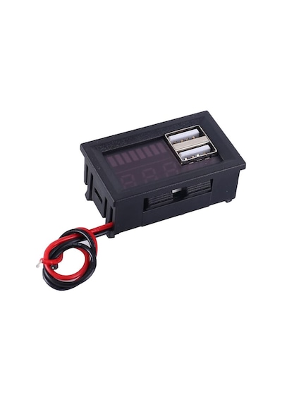 Usb Soketli Voltmetreli Akü Kapasite Göstergesi 12v Pil