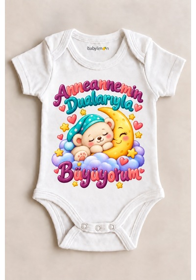 Babylimon Anneannemin Dualarıyla Büyüyorum Beyaz Kısa Kollu Çıtçıtlı Bebek Zıbını Beyaz - 930083940 Beyaz Babylimon Anneannemin Dualarıyla Büyüyorum Beyaz Kısa Kollu Çıtçıtlı Bebek Zıbını Beyaz - 930083940 Beyaz