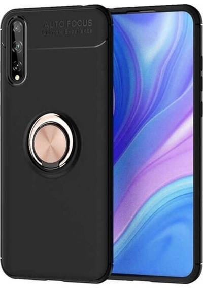 Huawei P Smart S Y8p Kılıf Zore Ravel Silikon Kapak Siyah-Rose Gold