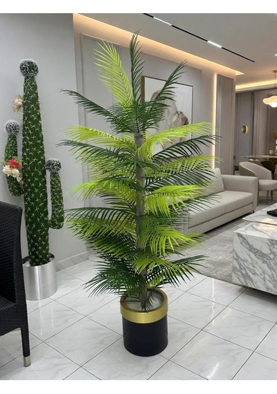 Yapay Areka Ağacı 180 Cm Lux Metal Saksı Dahıl Yeşil