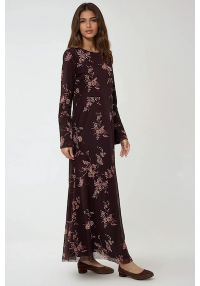 Hiccup Çiçek Desenli Modest Elbise Çok renkli