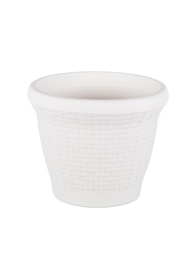 Hs01 Hasır Saksı Tabaklı 20,9cm, 3.3 Litre Beyaz